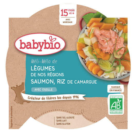 Baby Meal From 15 Months Vegetables Salmon Organic Rice My Little Dish BABYBIO