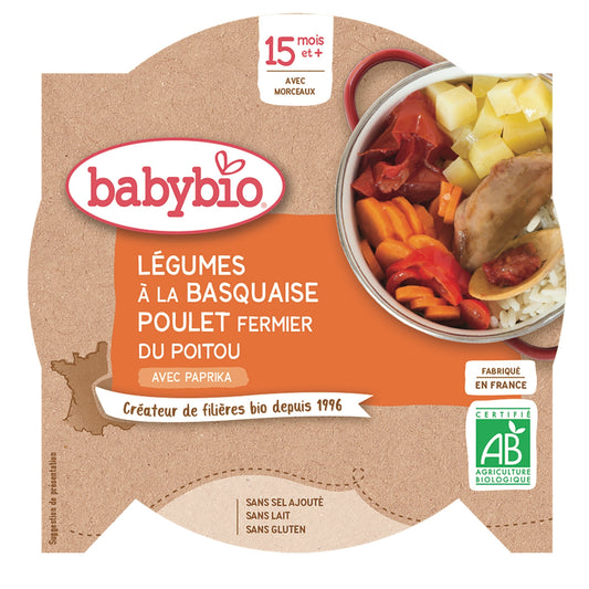 Baby Meal From 15 Months Organic Basque Chicken BABYBIO
