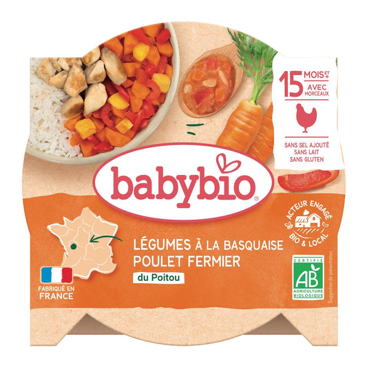 Baby Meal From 15 Months Organic Basque Chicken BABYBIO
