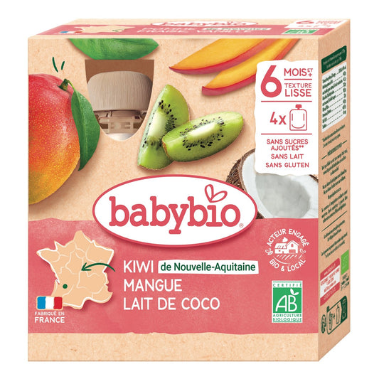 Baby Drinkable Dessert From 6 Months Kiwi Mango Coconut Milk No Added Sugar Organic BABYBIO