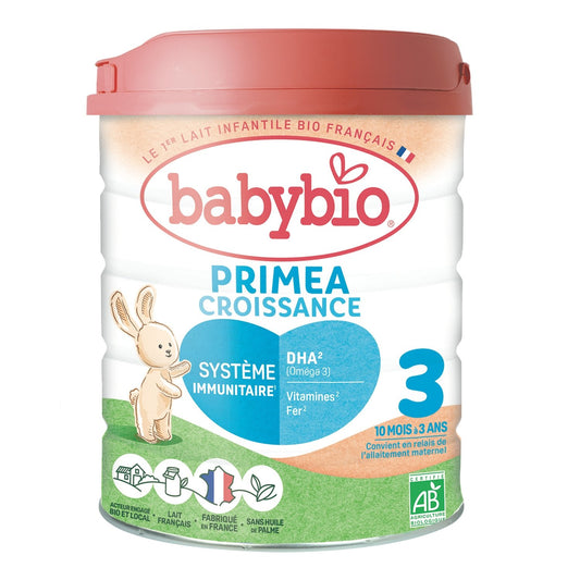 Lait Bébé en Poudre 3ème Âge Dès 12 Mois Bio Primea Croissance BABYBIO la boite de 800g