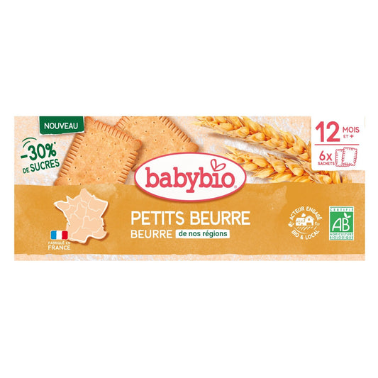 Biscuits Bébé Dès 12 Mois Petits Beurre Bio Réduit en Sucres BABYBIO