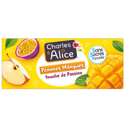 Compote Pomme Mangue Passion Sans Sucres Ajoutés CHARLES & ALICE 