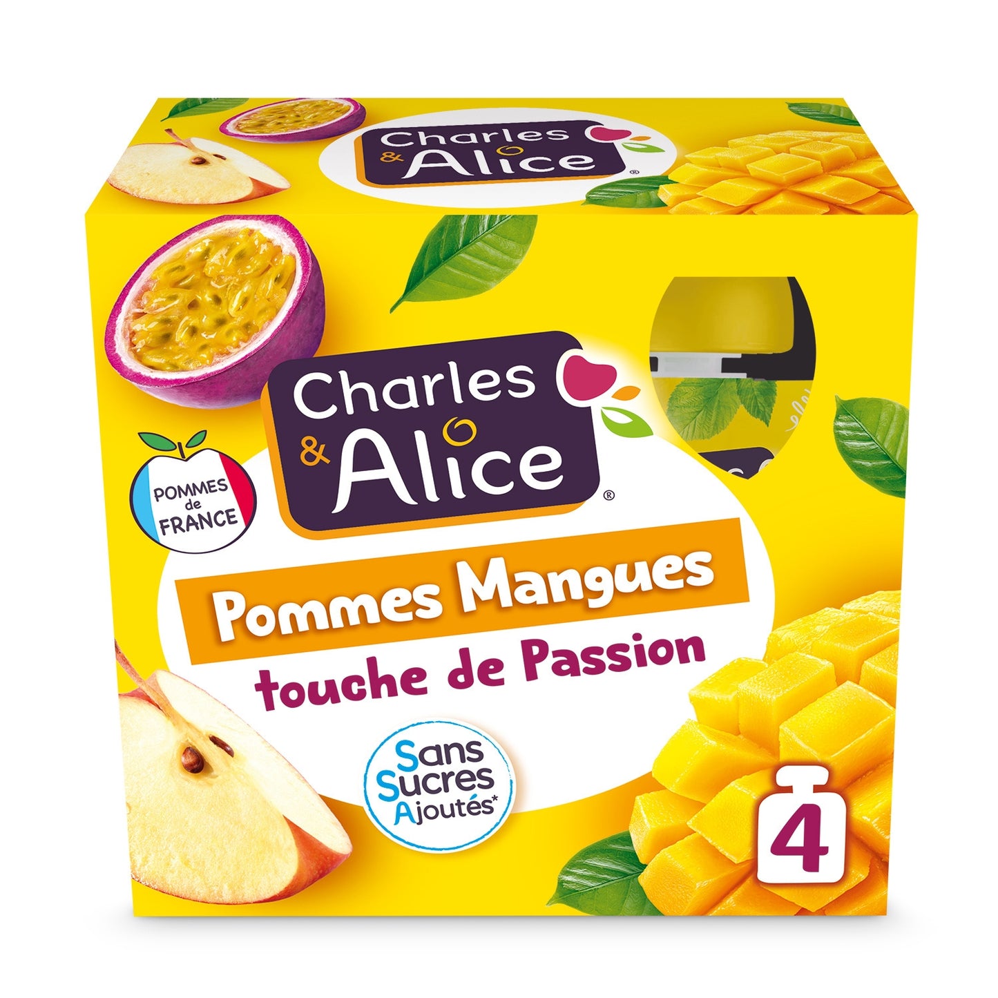 Compote Pomme Mangue Passion Sans Sucres Ajoutés CHARLES & ALICE 