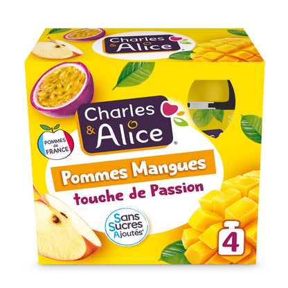 Compote Pomme Mangue Passion Sans Sucres Ajoutés CHARLES & ALICE 