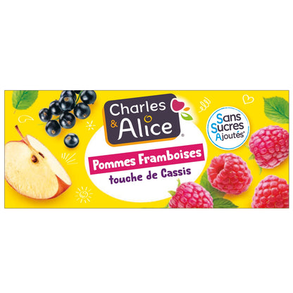Compote Pomme Framboise Cassis Sans Sucres Ajoutés CHARLES & ALICE 