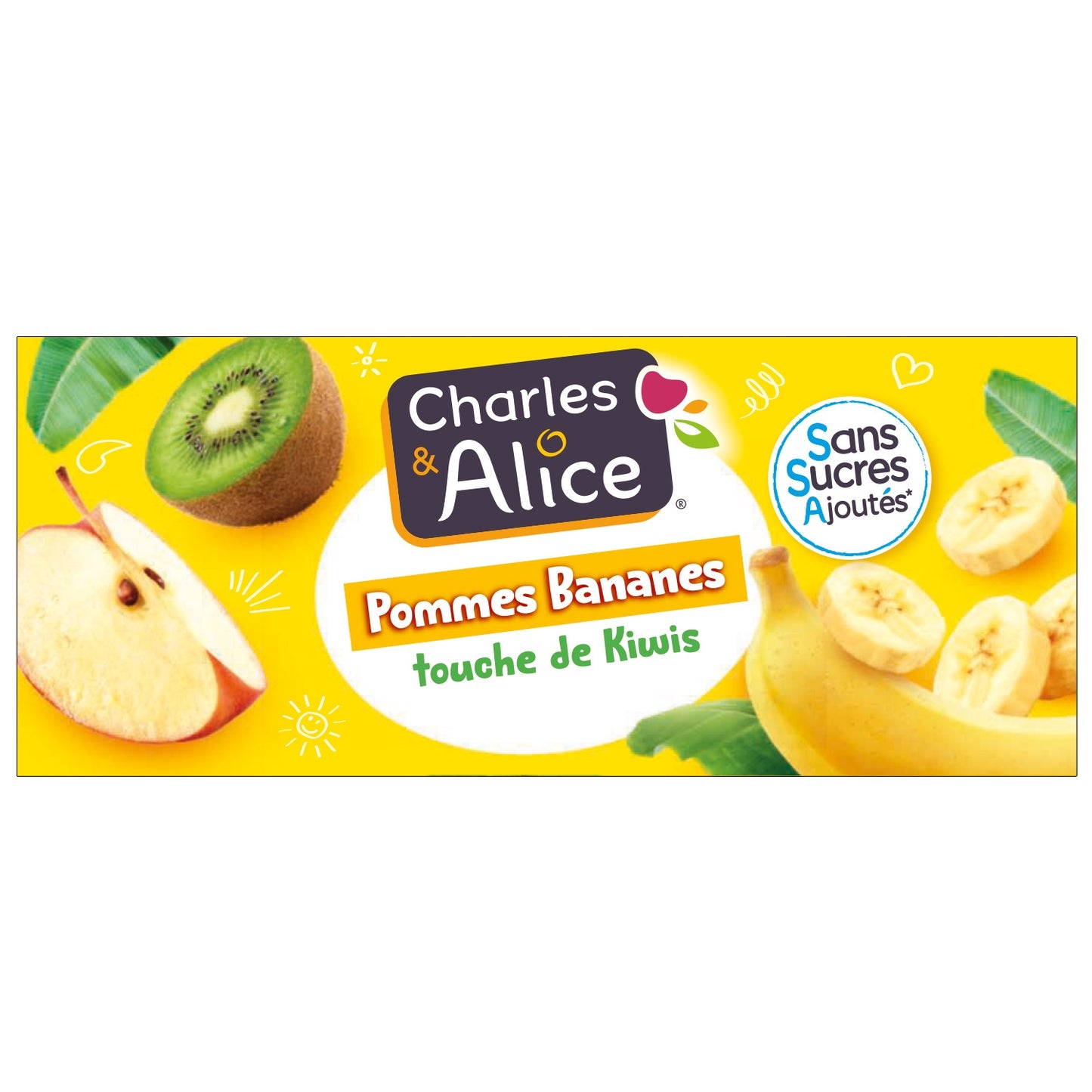 Compote Pomme Banane Kiwi Sans Sucres Ajoutés CHARLES & ALICE 