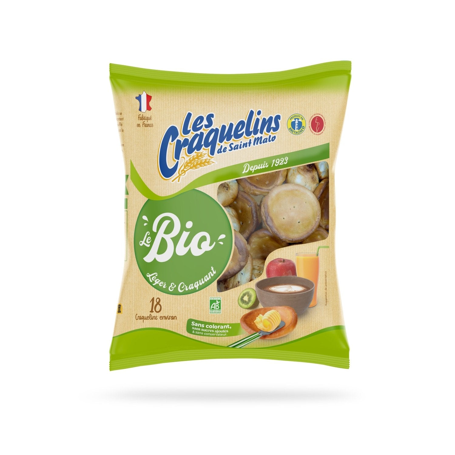 Craquelin Bio les Petits Pains Soufflés Légers et Craquants LES CRAQUELINS DE SAINT MALO le sachet de 160g