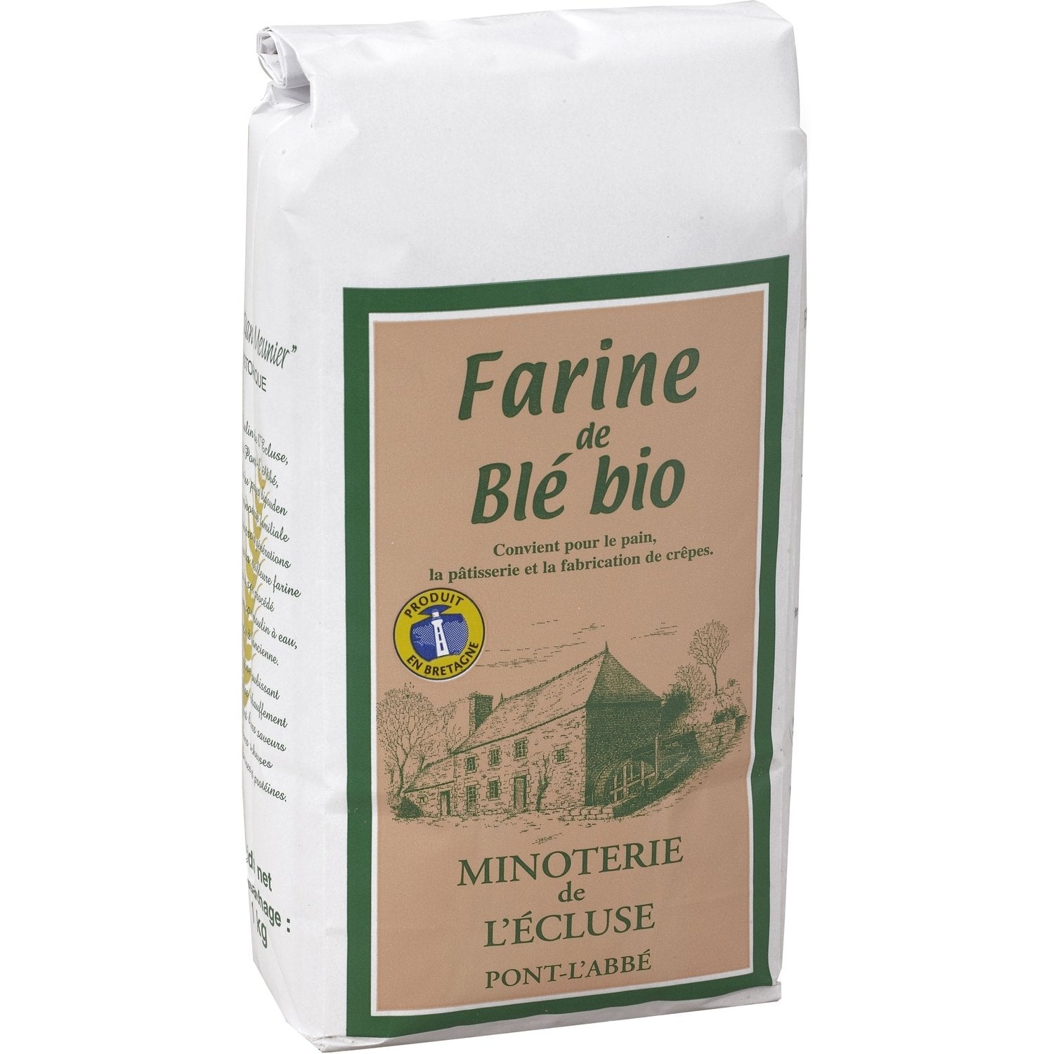 Farine de Blé T65 Bio MINOTERIE DE L'ECLUSE le paquet de 1Kg