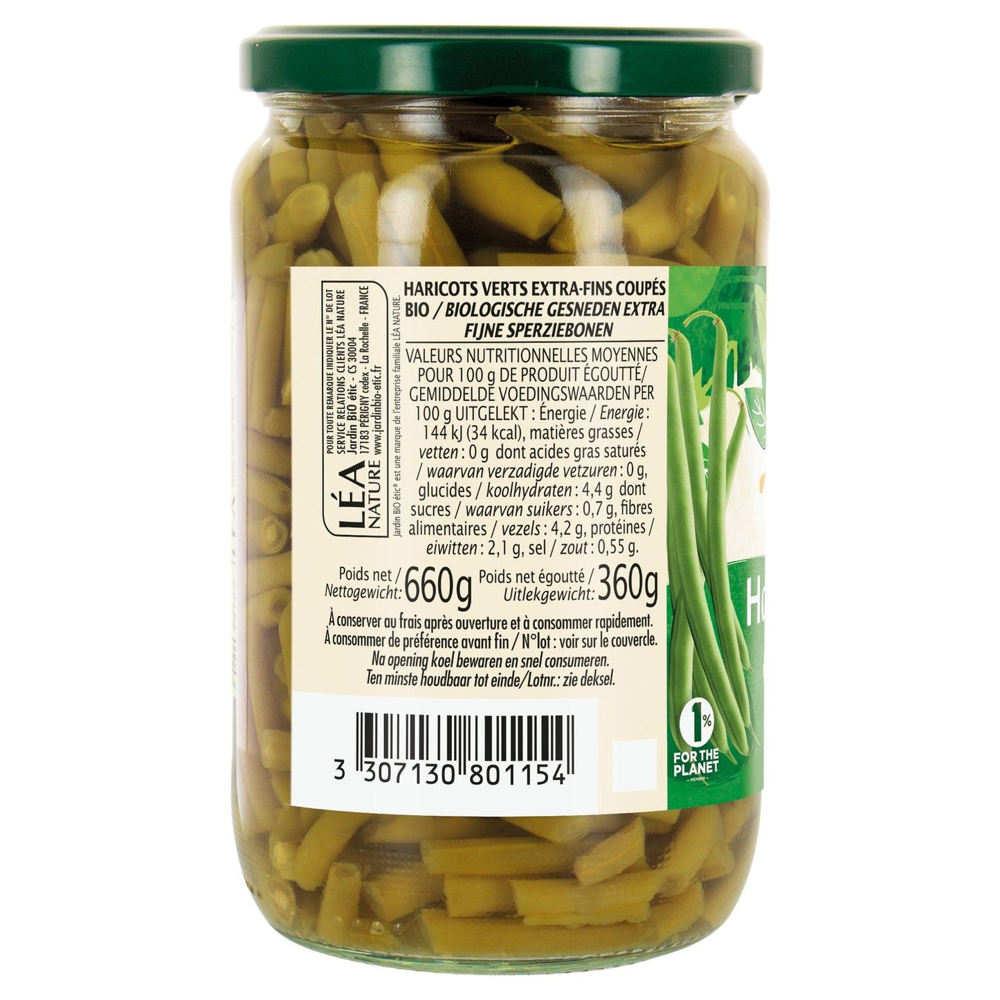 Organic Extra Fine Green Beans JARDIN BIO ETIC