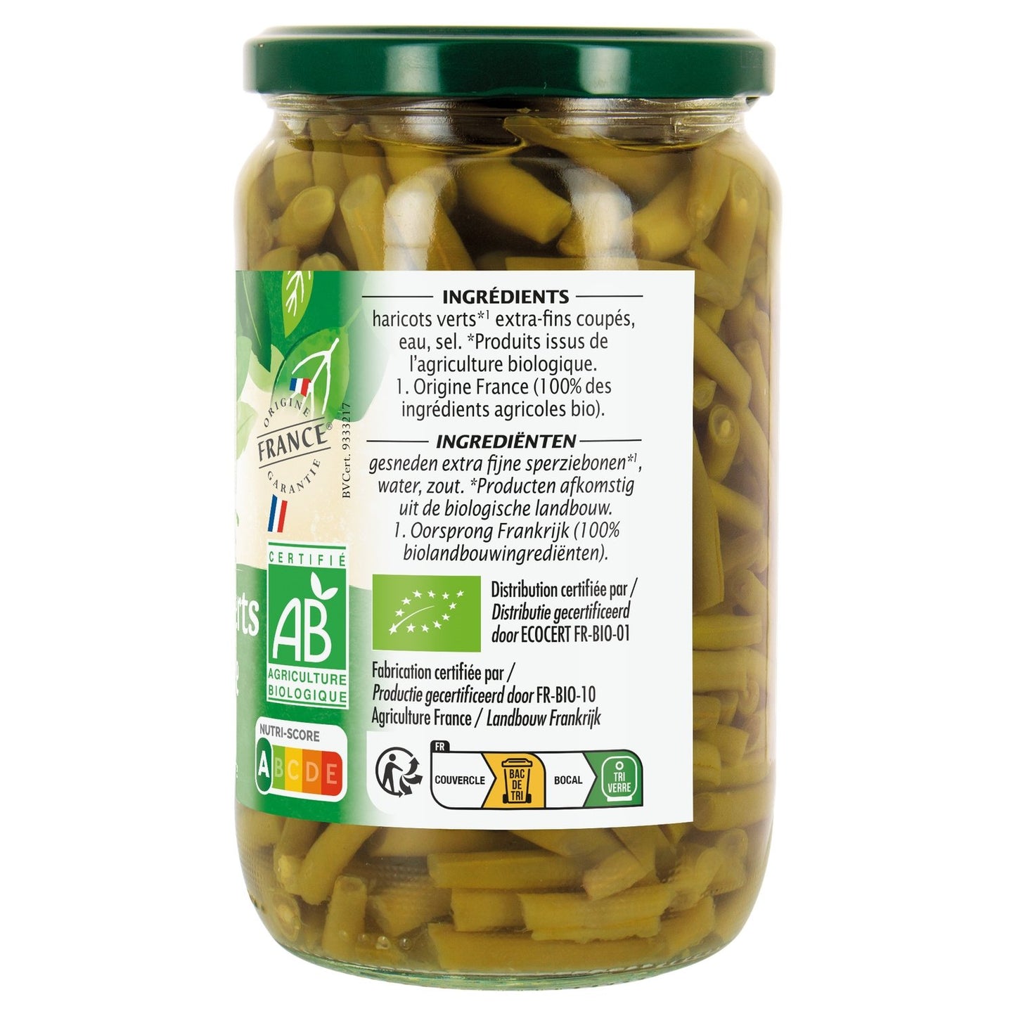 Organic Extra Fine Green Beans JARDIN BIO ETIC
