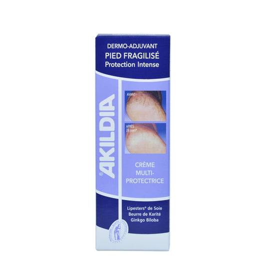 Crème Pieds Fragilisés Protection Intense Hydratant Renforce la Fonction Barrière Améliore la Microcirculation AKILDIA le tube de 75mL