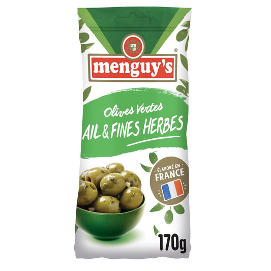 Green Olives Garlic &amp; Fine Herbs MENGUY'S