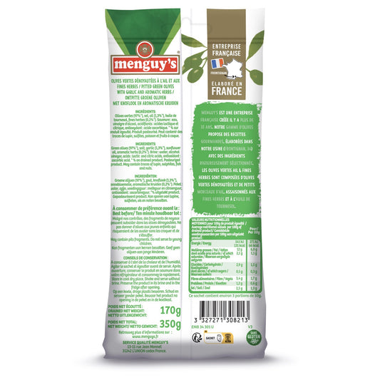 Green Olives Garlic &amp; Fine Herbs MENGUY'S