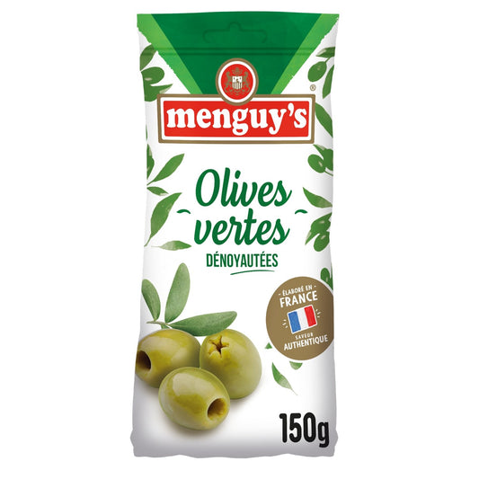 Olives Vertes Dénoyautées MENGUY'S le pot de 150g