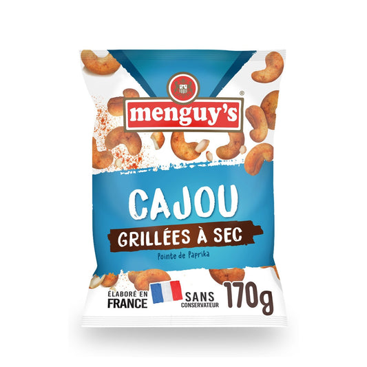 Noix de Cajou Grillées à Sec Pointe de Paprika MENGUY'S le sachet de 170g