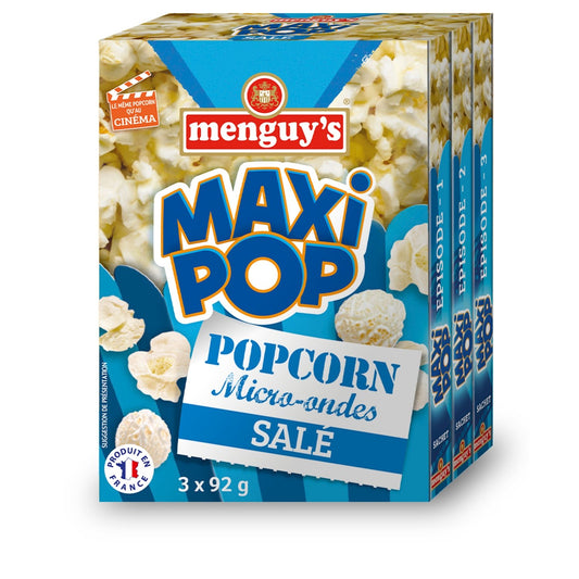 Pop Corn Salé MENGUY'S les 3 sachets de 92 g