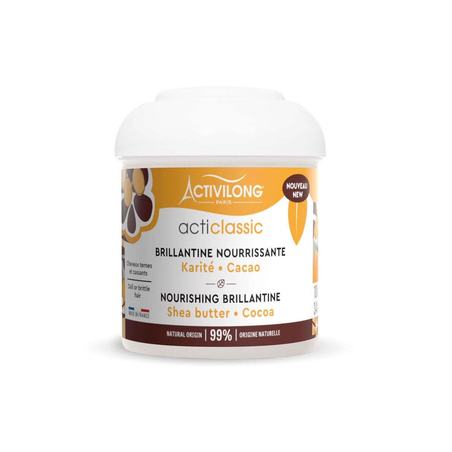Shampoing Cheveux Ternes et Cassants au Cacao et Karité ACTIVILONG le pot de 100mL