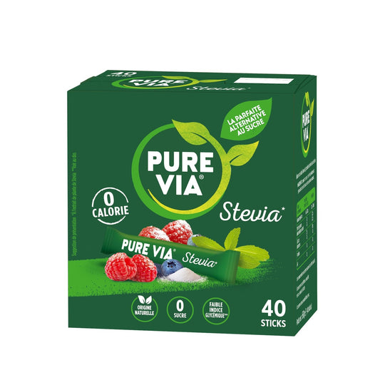 Edulcorant Stévia Sticks PURE VIA la boite de 40 sticks - 60 g