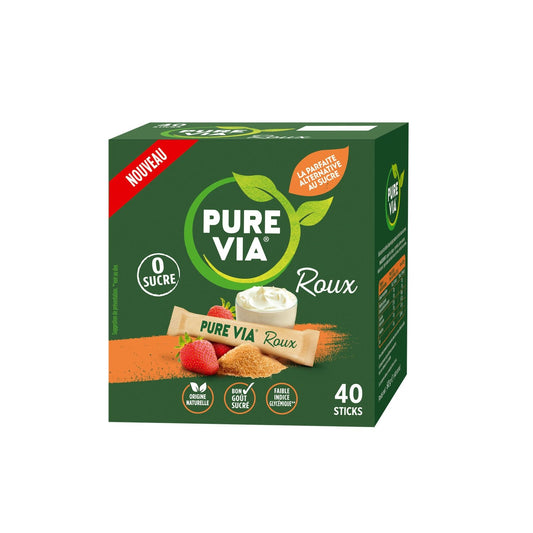Edulcorant Stevia Roux Sticks PURE VIA la boite de 40 sticks