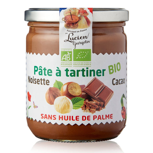 Pâte à Tartiner Bio Noisette Cacao LUCIEN GEORGELIN le bocal de 400g