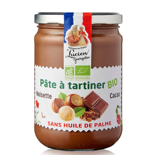 Pâte à Tartiner Noisettes et Cacao Bio LUCIEN GEORGELIN le pot de 600g