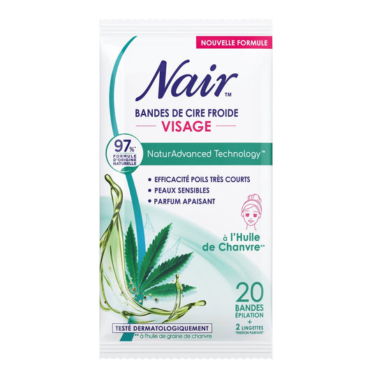 NAIR Hemp Oil Cold Wax Strips for Face