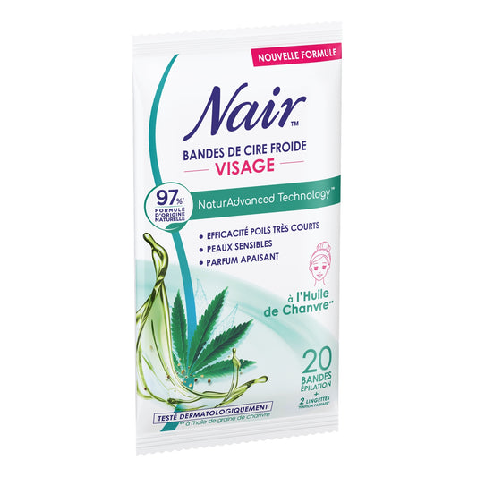 NAIR Hemp Oil Cold Wax Strips for Face