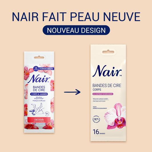 NAIR Orchid Extract Body and Leg Wax Strips for Sensitive Skin