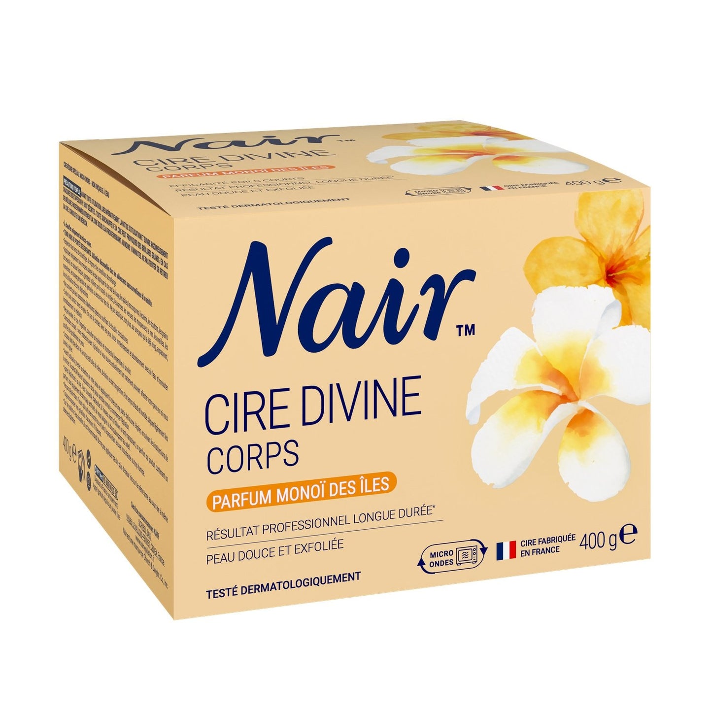 NAIR Monoi Island Body Wax for Short Hair, Long-Lasting, Strip-Free