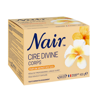 NAIR Monoi Island Body Wax for Short Hair, Long-Lasting, Strip-Free