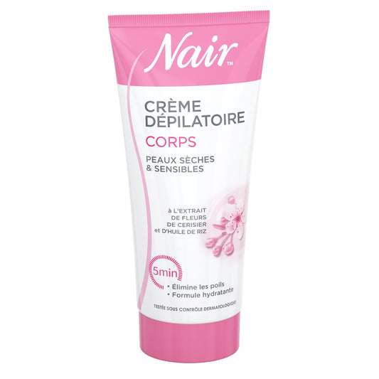 Crème Dépilatoire Peau Sèche et Sensible Cold Cream Huile de Camélia NAIR le tube de 200 ml