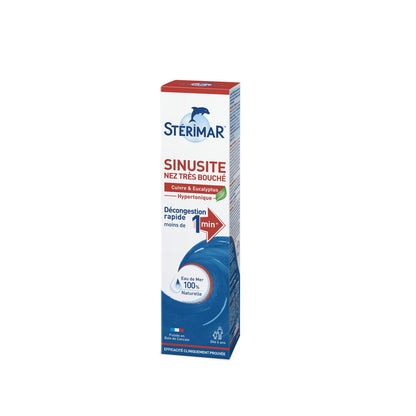 Spray Nasal Décongestionnant Nez Très Bouché Sinusite Eau de Mer Eucalyptus Cuivre STERIMAR