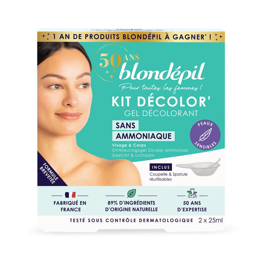 Gel Visage Sans Ammoniaque Hyper Tolérant Efficacité BLONDEPIL les 2 tubes de 25 ml
