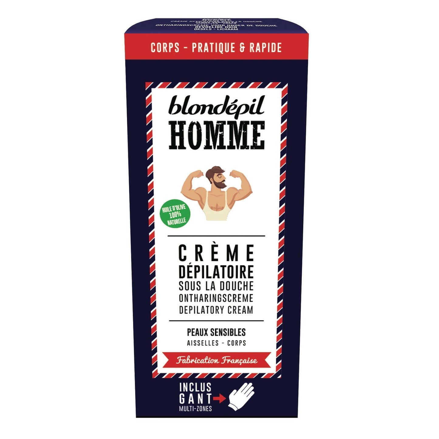 Crème Dépilatoire Homme Douche Peau Sensible BLONDEPIL