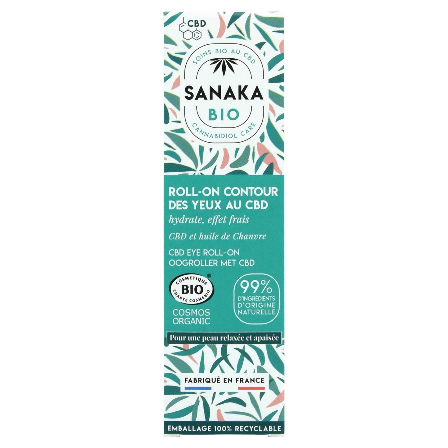 Roll-On Contour des Yeux Hydratant Apaisant CBD et Chanvre Bio SANAKA BIO 