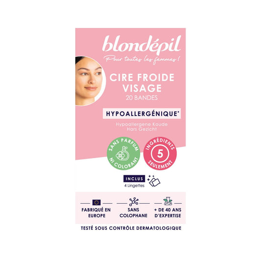 BLONDEPIL Hypoallergenic Cold Wax Strips for Face