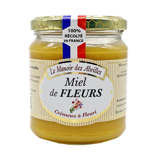 Miel de Fleurs Crémeux et Fleuri LE MANOIR DES ABEILLES le pot de 350g