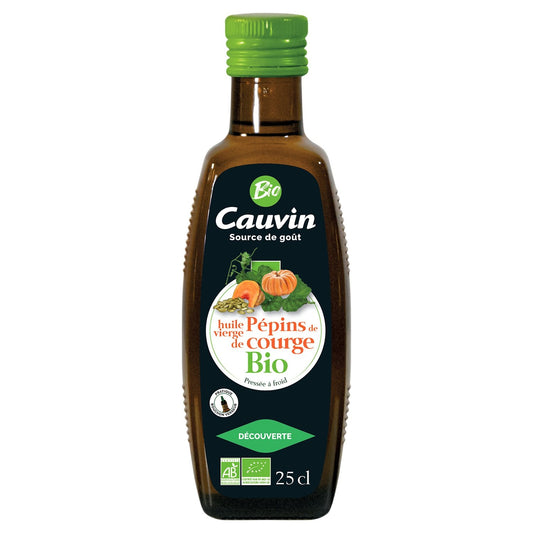 Huile Vierge de Pépins de Courge Bio CAUVIN la bouteille de 25cL