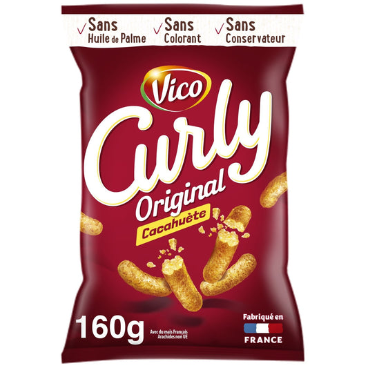 Soufflés l'Original Cacahuète Format Familial CURLY le sachet de 160g