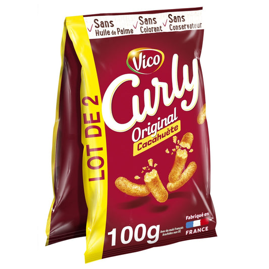 Soufflés l'Original Cacahuète Lot de 2 CURLY les 2 sachets de 100g