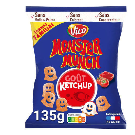 Biscuits Apéritifs Goût Ketchup MONSTER MUNCH le sachet de 135g