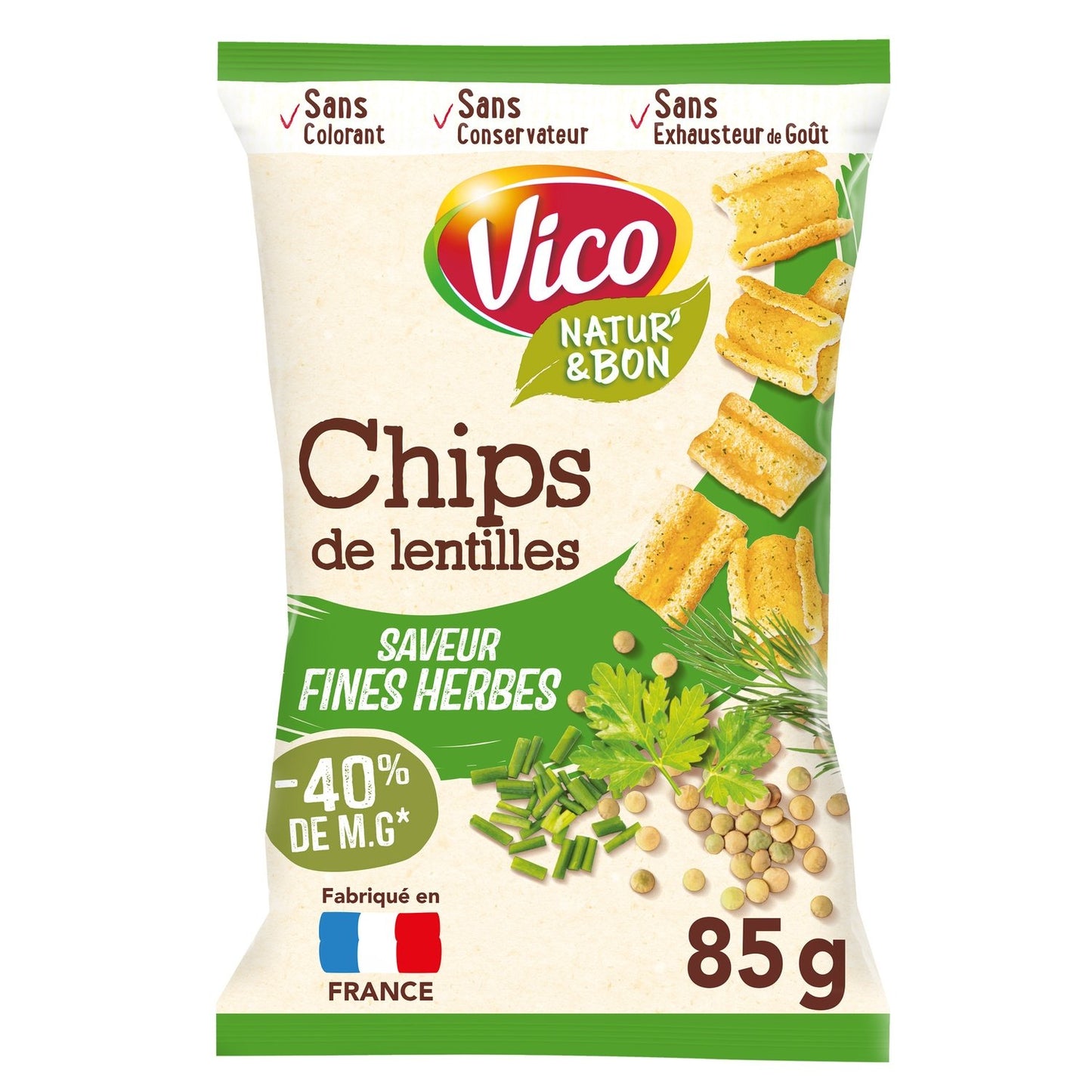 Chips de Lentilles Saveur Fines Herbes Natur' & BON VICO