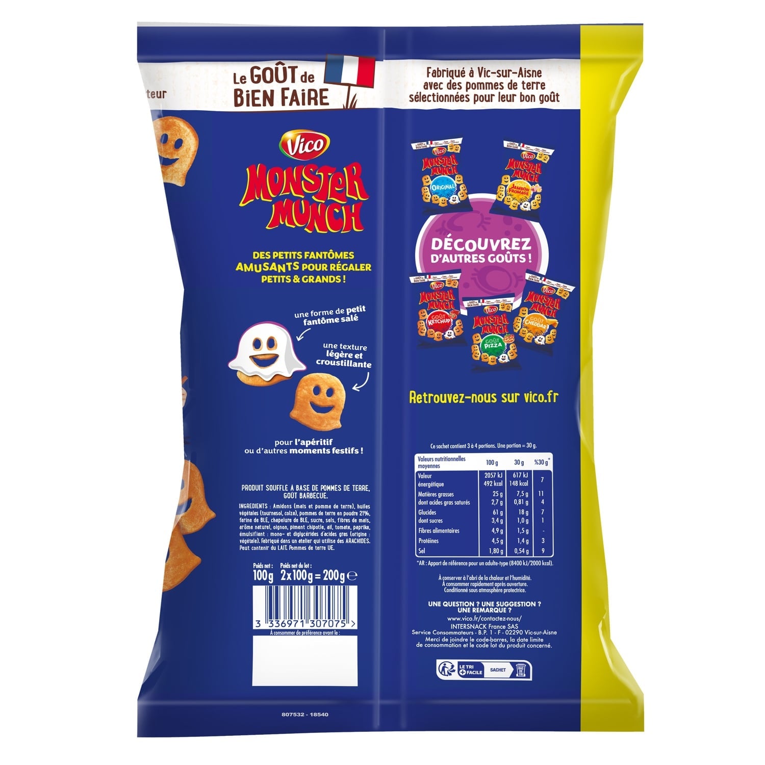 Biscuits Apéritifs Saveur Barbecue MONSTER MUNCH 