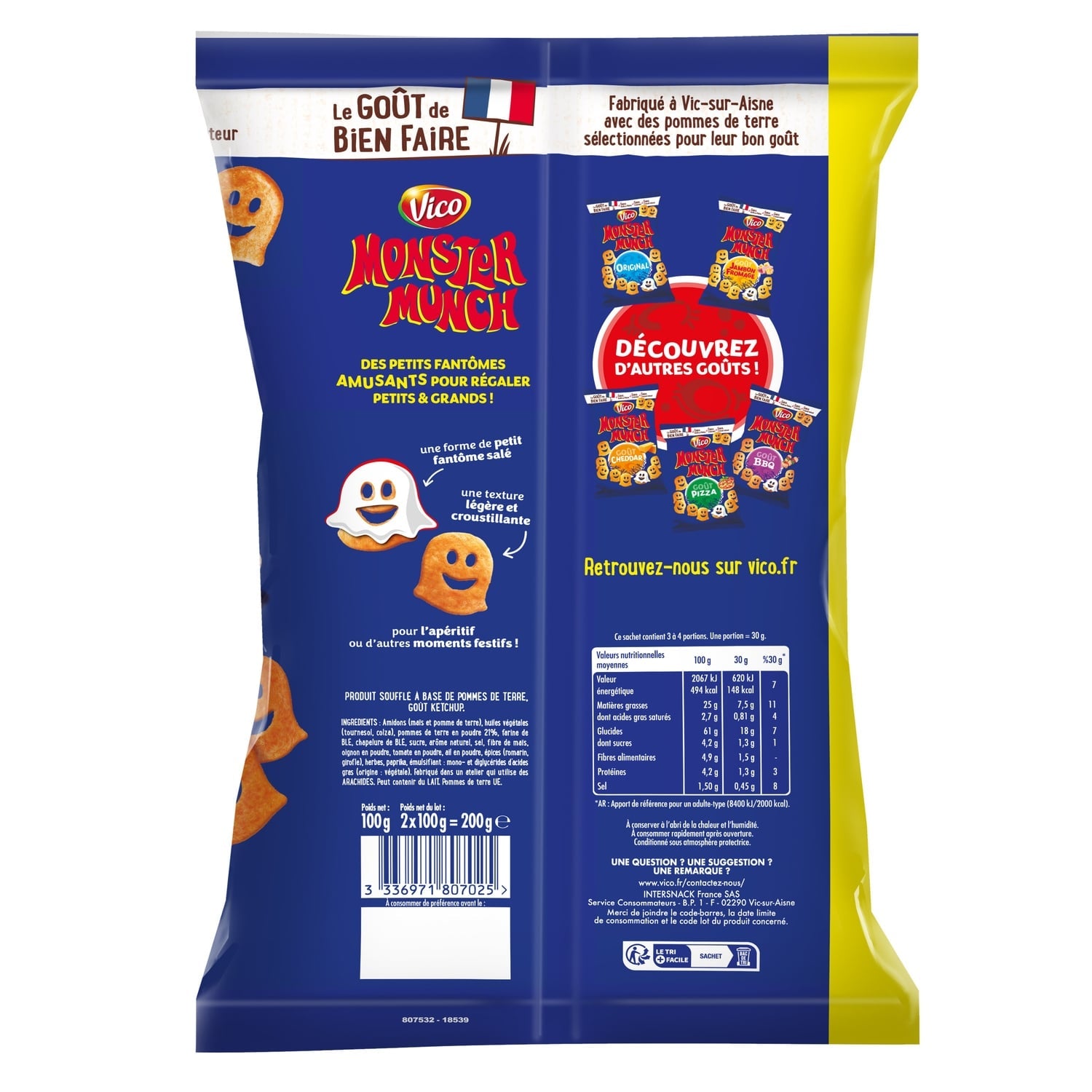 Biscuits Apéritifs Saveur Ketchup MONSTER MUNCH 