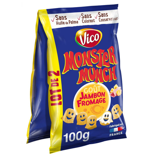 Biscuits Apéritifs Saveur Jambon Fromage MONSTER MUNCH 