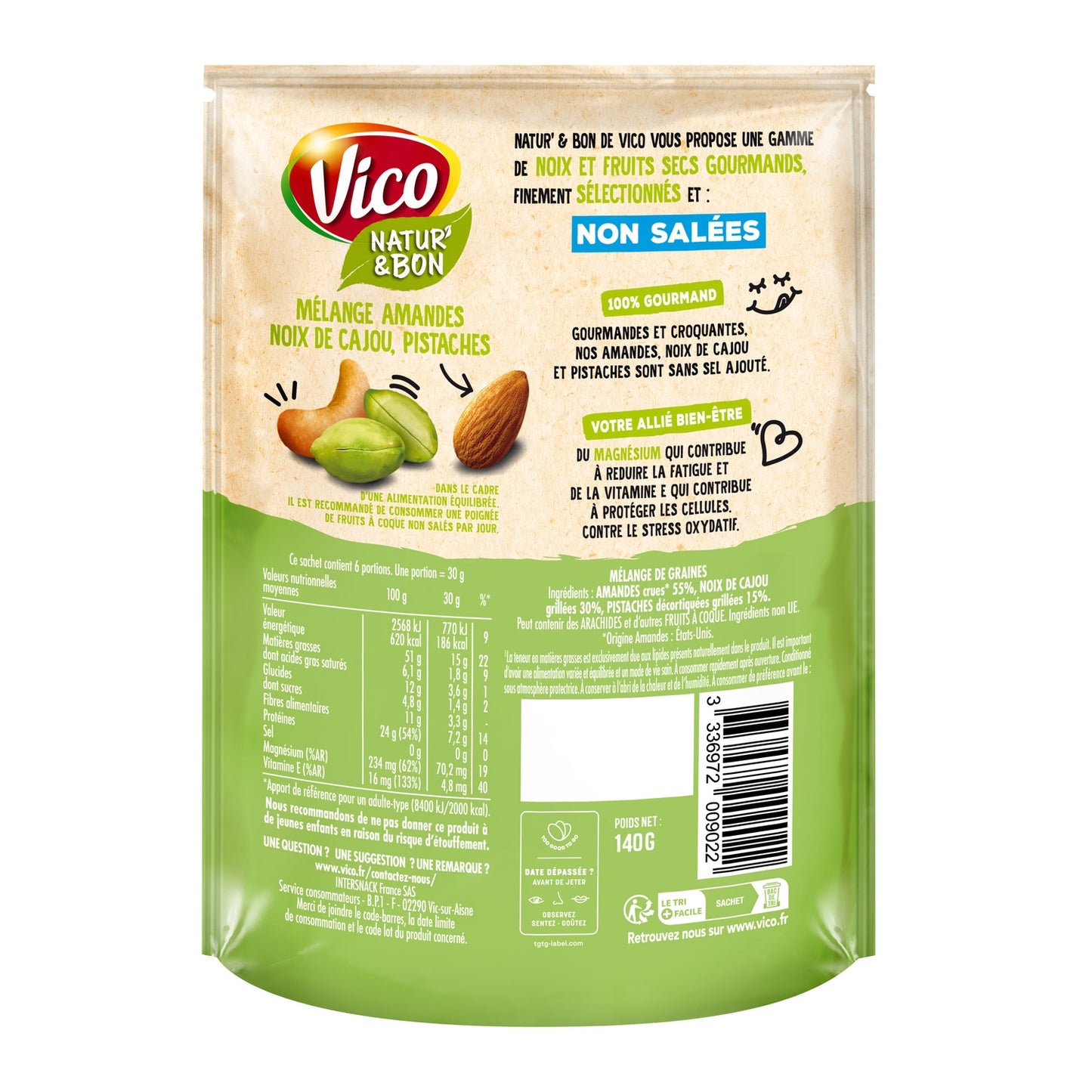 Mélange d'Amandes, Noix de Cajou et Pistaches VICO