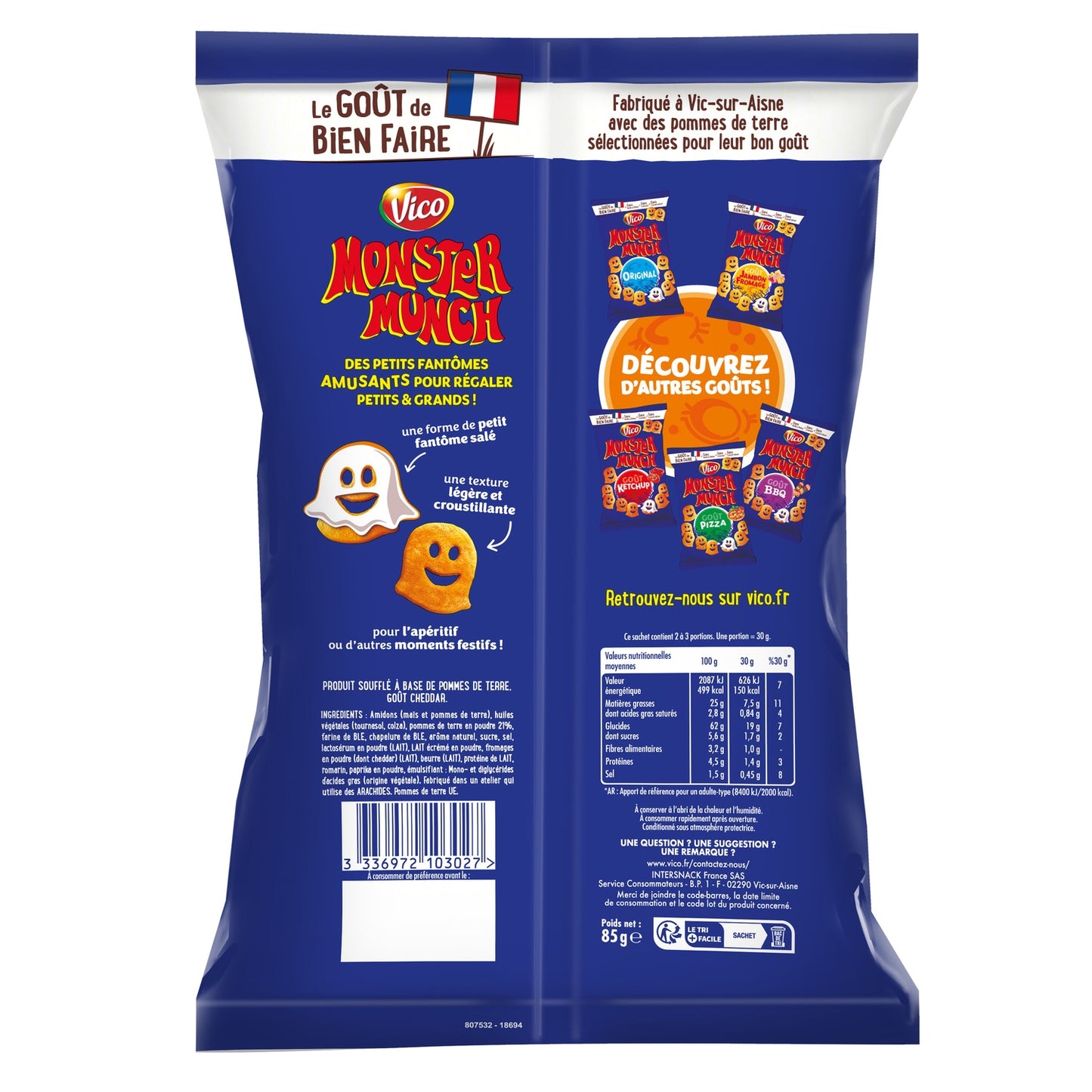 Biscuits Apéritifs Goût Cheddar MONSTER MUNCH