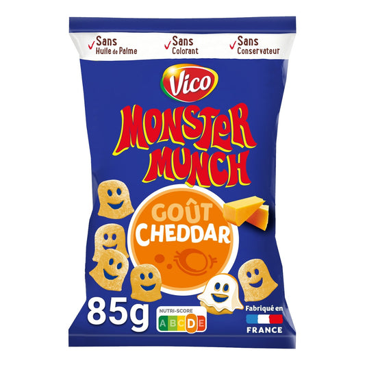 Biscuits Apéritifs Goût Cheddar MONSTER MUNCH le sachet de 85g
