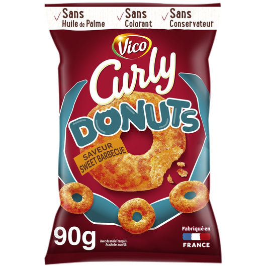 Soufflés Donuts Saveur Sweet Barbecue CURLY le sachet de 90g